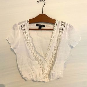 White see-through crop top